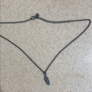 Simple silver feather necklace